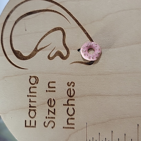 Frosted Donut Stud Earrings - Picture 3 of 6